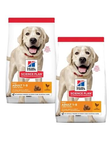 Science Plan Trockenfutter Hund, Adult, Large Breed, Light, mit Huhn 2 x 14 kg