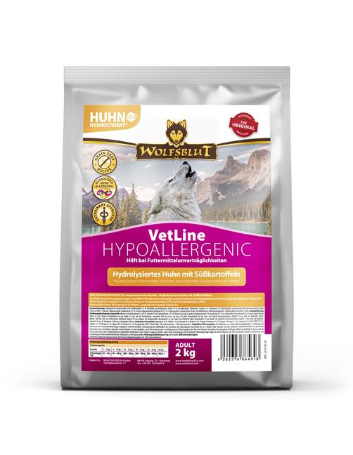 Hypoallergenic Hydrolysiertes Huhn Vetline Trockenfutter 2 kg