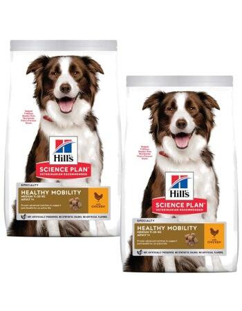 Science Plan Trockenfutter Hund, Adult, Medium, Healthy Mobility, mit Huhn 2 x 14 kg