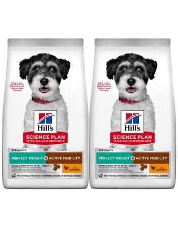 Science Plan Trockenfutter Hund, Adult, Small & Mini, Perfect Weight + Active Mobility, mit Huhn 2 x 6 kg