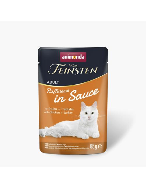 Vom Feinsten Adult Raffinesse in Sauce mit Huhn + Truthahn 24 x 85 g