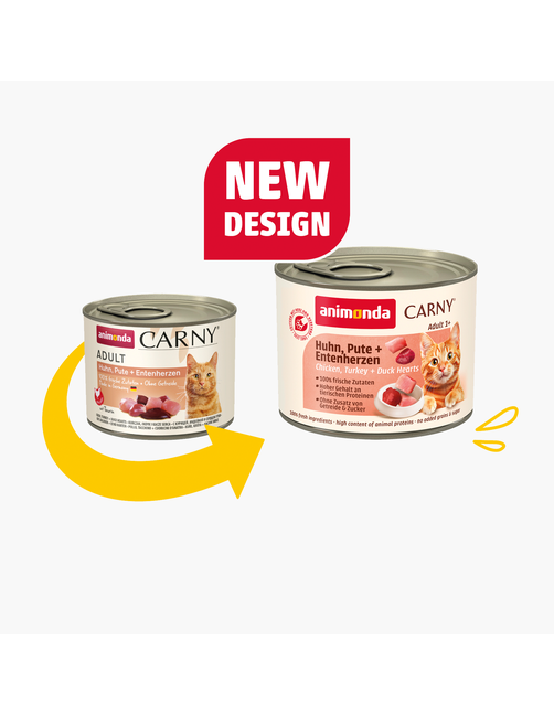 Carny Adult Huhn, Pute + Entenherzen 6 x 200 g