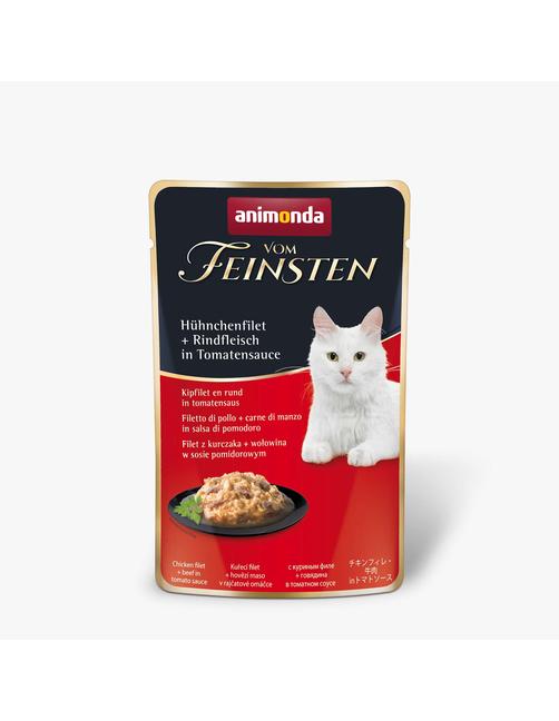 Vom Feinsten Adult in Sauce Hühnchenfilet + Rindfleisch in Tomatensauce 18 x 50 g
