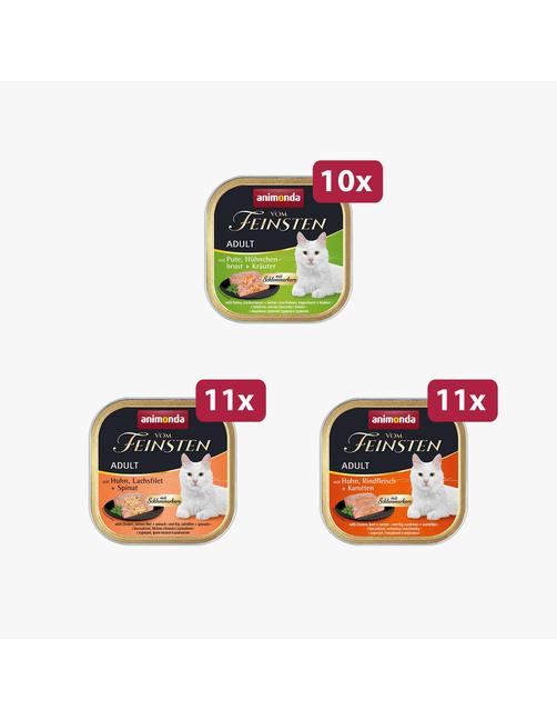 Vom Feinsten Adult mit Schlemmerkern Feinschmecker Vielfalt 32 x 100 g