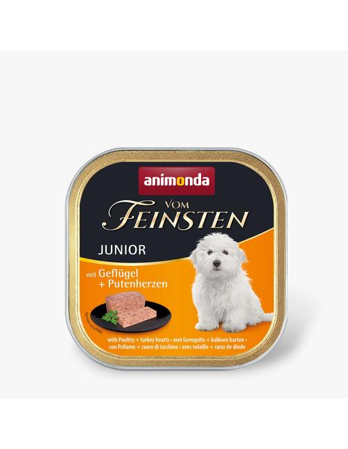 Vom Feinsten Junior mit Geflügel + Putenherzen 22 x 150 g