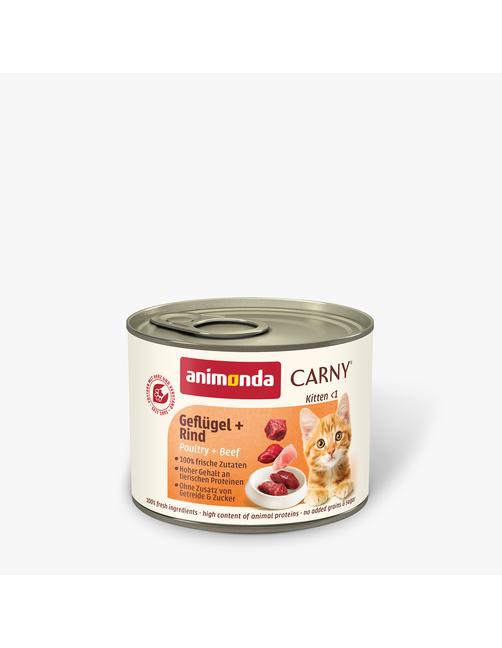 Carny Kitten Geflügel + Rind 12 x 200 g