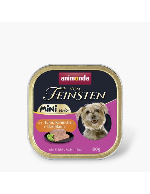 Vom Feinsten Senior Mini mit Huhn + Kaninchen und Basilikum 32 x 100 g