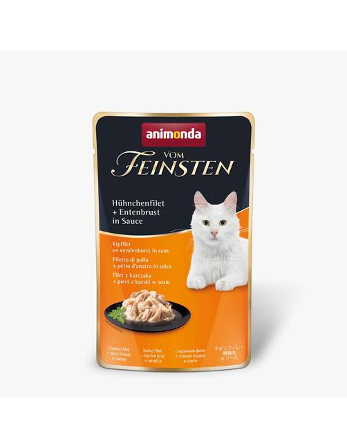 Vom Feinsten Adult in Sauce Hühnchenfilet + Entenbrust in Sauce 18 x 50 g