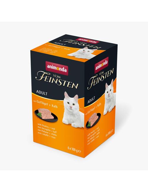 Vom Feinsten Adult mit Geflügel + Kalb 6 x 100 g