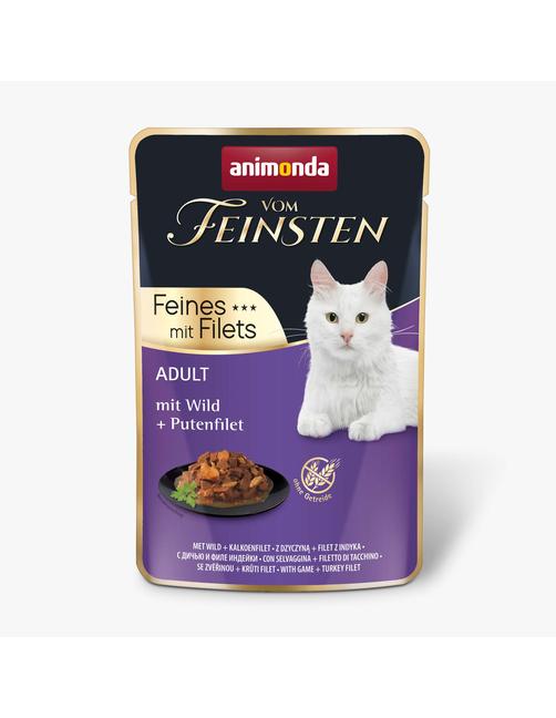 Vom Feinsten Adult Feines mit Filets mit Wild + Putenfilet 18 x 85 g
