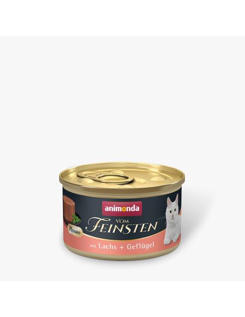 Vom Feinsten Adult Mousse mit Lachs + Geflügel 12 x 85 g