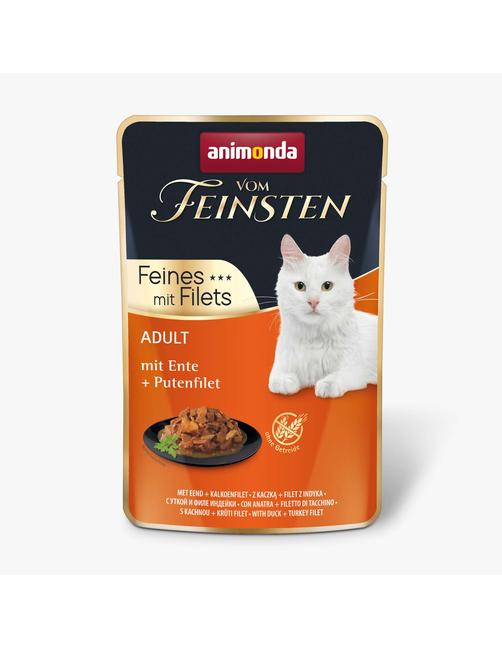 Vom Feinsten Adult Feines mit Filets mit Ente + Putenfilet 18 x 85 g