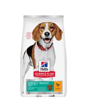 Science Plan Trockenfutter Hund, Perfect Weight, Medium Adult, mit Huhn 12 kg