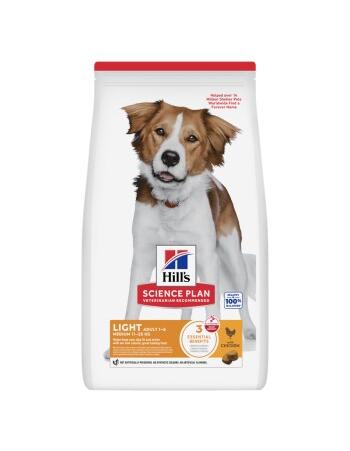 Science Plan Trockenfutter Hund, Light, Medium Adult, mit Huhn 2 x 14 kg
