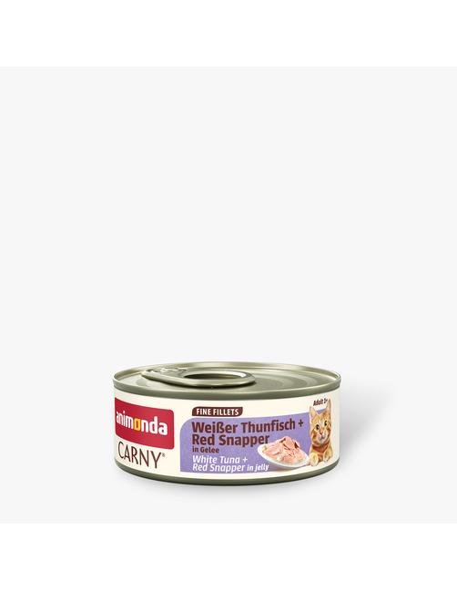 Carny Adult Fine Fillets Weißer Thunfisch + Red Snapper in Gelee 12 x 60 g