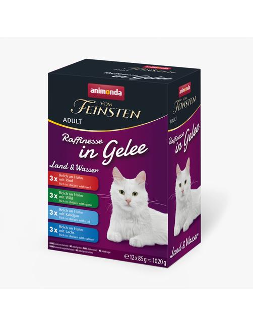 Vom Feinsten Adult Raffinesse in Gelee Mixpack Land und Wasser 12 x 85 g