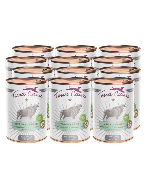 Hypoallergen | Wasserbüffel mit Süßkartoffel 12 x 400 g