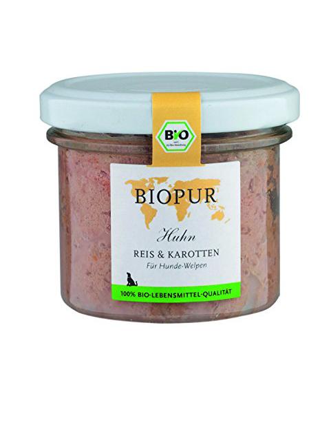 Geflügel, Reis und Karotten Bio Alleinfuttermittel Für Welpen, 12Er Pack 12 x 100 g