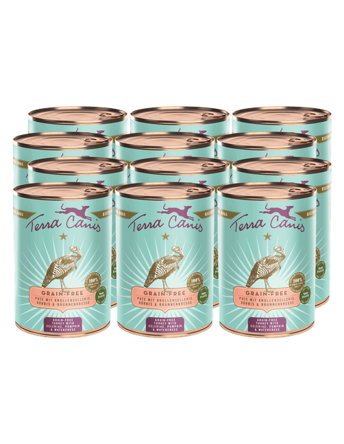 Getreidefrei | Pute mit Sellerie, Kürbis und Brunnenkresse 12 x 400 g