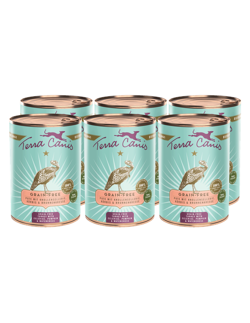 Getreidefrei | Pute mit Sellerie, Kürbis und Brunnenkresse 6 x 400 g