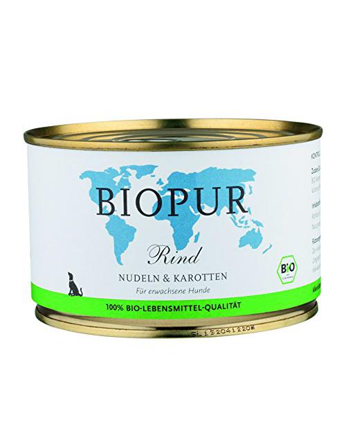 Bio Hundefutter Rind, Nudeln, Karotten 12 x 400 g