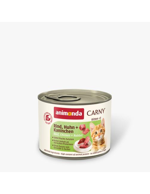 Carny Kitten Rind, Huhn + Kaninchen 12 x 200 g
