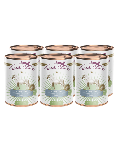 Sensitiv | Pferd mit Gurke und Erdbeere 6 x 400 g
