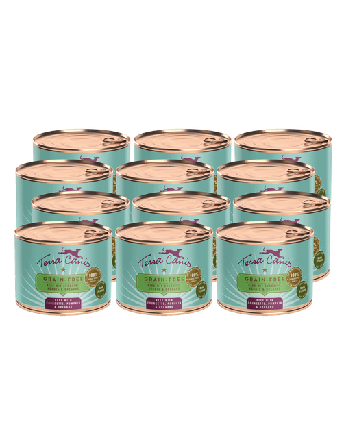 Getreidefrei | Rind mit Zucchini, Kürbis und Oregano 12 x 200 g