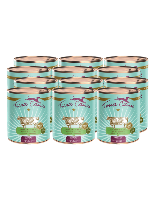 Getreidefrei | Rind mit Zucchini, Kürbis und Oregano 12 x 800 g