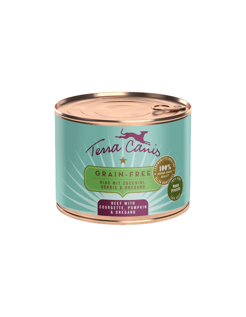 Getreidefrei | Rind mit Zucchini, Kürbis und Oregano 200 g