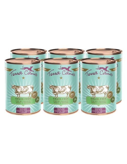 Getreidefrei | Rind mit Zucchini, Kürbis und Oregano 6 x 400 g