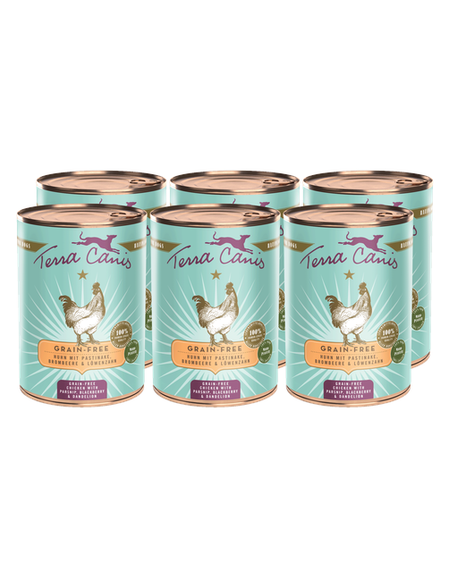 Getreidefrei | Huhn mit Pastinake, Brombeere und Löwenzahn 6 x 400 g