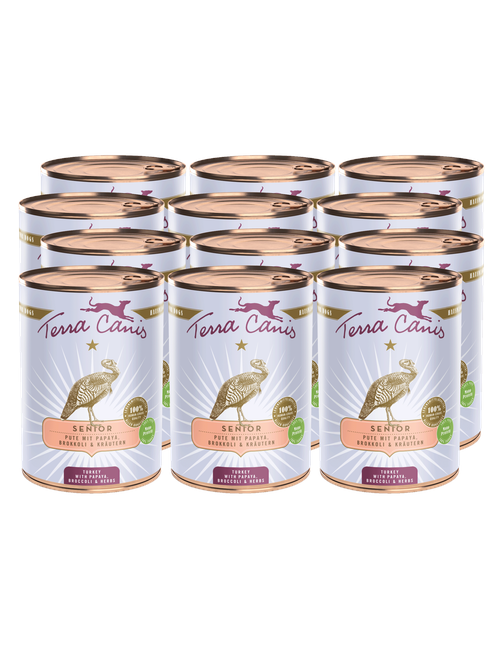 Senior | Pute mit Papaya, Brokkoli und Gesundheitskräutern 12 x 400 g