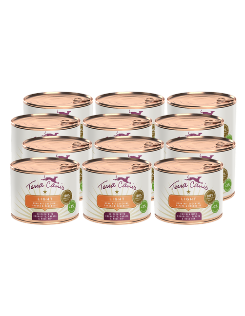 Light | Huhn mit Zucchini, Papaya und Hagebutte 12 x 200 g