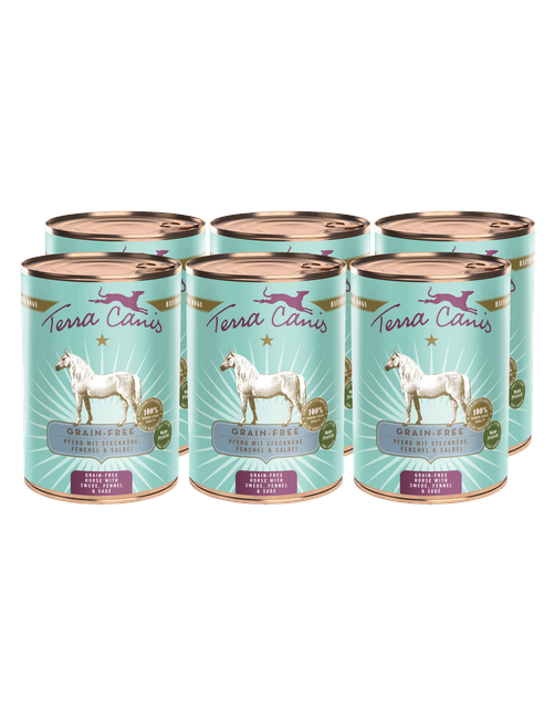 Getreidefrei | Pferd mit Steckrübe, Fenchel und Salbei 6 x 400 g