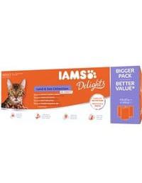 Delights Land and Sea Collection Nassfutter (Für Erwachsene Katzen mit Verschiedenen Fleisch- und Fisch-Sorten in Sauce, m 48 x 85 g