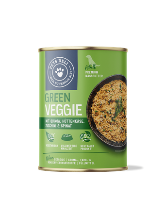 Pets Deli Green Veggie mit Hüttenkäse, Zucchini, Quinoa und Spinat Für Hunde