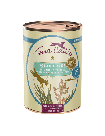 Terra Canis Nassfutter von Terra Canis Love The Planet | Ocean Lover - Ente mit Roter Bete, Sanddorn und Meeresschätzen