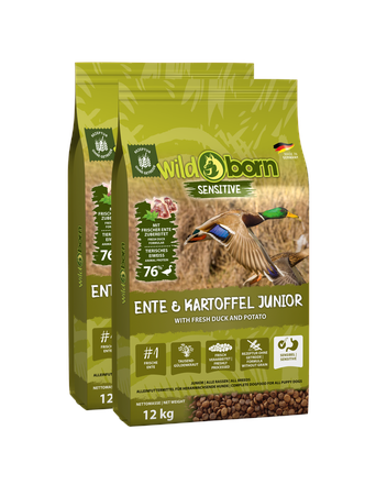 Wildborn Trockenfutter von Wildborn Ente & Kartoffel Junior Doppelpack