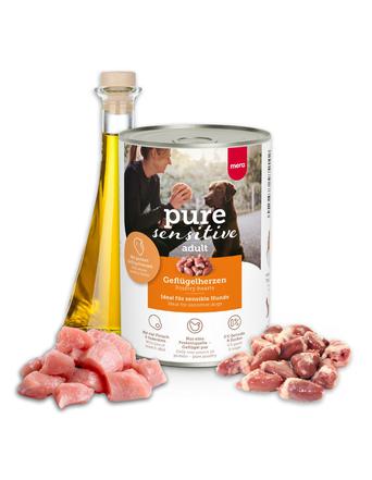 mera Nassfutter von mera Pure Sensitive Geflügelherzen Nassfutter