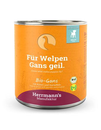 Herrmann's Nassfutter von Herrmann's Selection Puppy Bio Gans mit Kürbis & Kartoffel