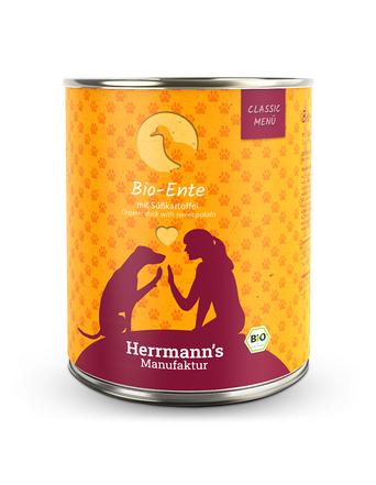 Herrmann's Nassfutter von Herrmann's Classic Bio-Ente mit Süßkartoffeln