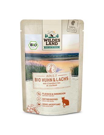 Wildes Land Nassfutter von Wildes Land Bio Adult Huhn & Lachs mit Cranberry