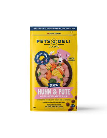 Pets Deli Trockenfutter von Pets Deli Senior Huhn & Pute mit Süßkartoffel, Karotte und Apfel