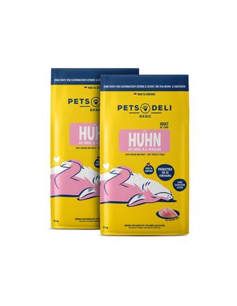 Pets Deli Trockenfutter von Pets Deli Premium Basic Huhn mit Hirse, Spirulina und Ei - Sparpaket