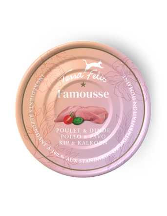 Terra Felis Nassfutter von Terra Felis Famousse | Huhn & Pute Es/Fr 80g - Es