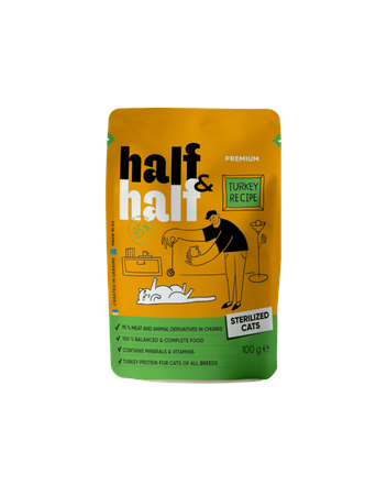 HALF&HALF Nassfutter von HALF&HALF Putenstückchen in Gelee - Sterilized