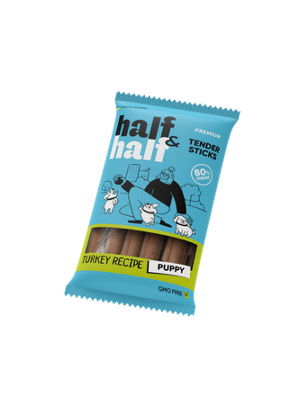 HALF&HALF Snacks von HALF&HALF Fleischsticks für Welpen mit Pute