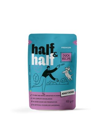 HALF&HALF Nassfutter von HALF&HALF Premium Nassfutter für Erwachsene Hunde, Ente, Beutel