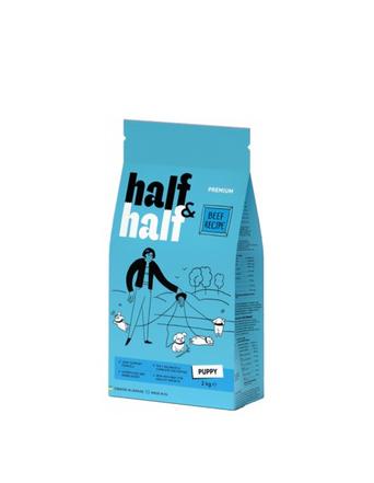 HALF&HALF Trockenfutter von HALF&HALF Premium Trockenfutter für Welpen Puppy Junior All Breed, Rind